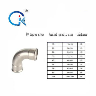 SS304 SS304L Push Fit Compression Fittings V Profile Male Female Threaded Connector