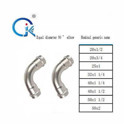 DVGW V Shape Inox Press Fittings SS Plumbing Fittings