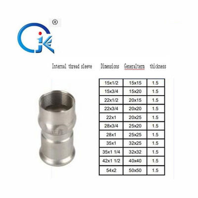Pemasangan Pipa Soket Stainless Steel DN54 Poles Permukaan Warna Nikel Putih