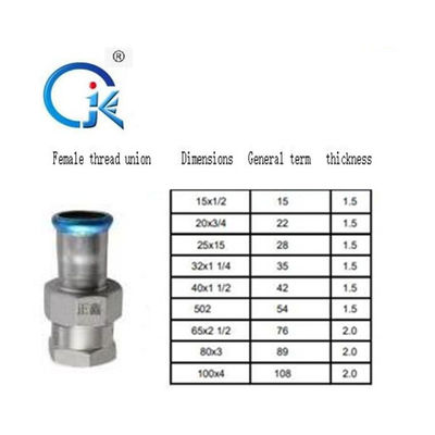 Fitting Press Stainless Steel Ramah Lingkungan DN22 Socket Pipe Fitting