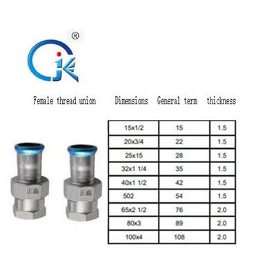 Fitting Press Stainless Steel Ramah Lingkungan DN22 Socket Pipe Fitting