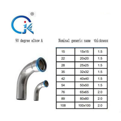 Compression Push Fit Fitting Pipa Stainless Steel Konektor Profil 1.6MPa V Berulir