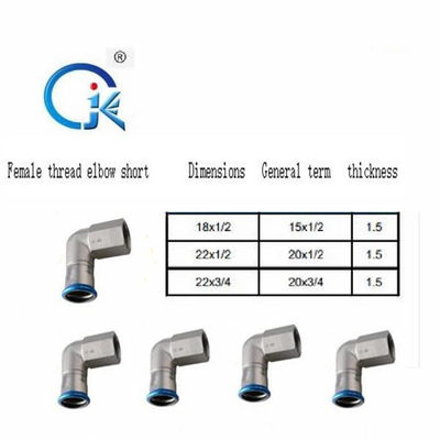 Forged V Profile Press Fittings Pipa Tekuk Stainless Steel 316L Untuk Sistem Air