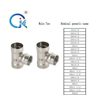 Double Tee M Profile Press Fittings Baja Karbon DN100 Nikel Warna Putih