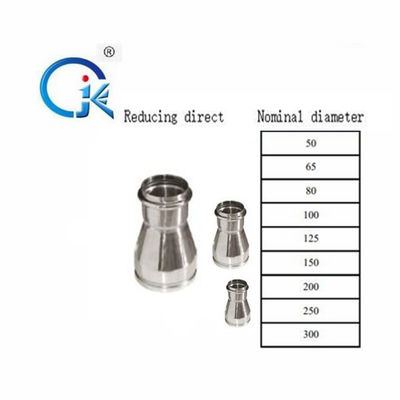 OEM Grooved Stainless Steel 304 Pipe Fittings Perawatan Permukaan Asam Nikel Putih