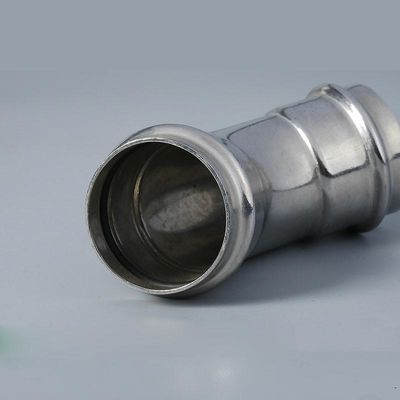 2Mpa Fitting Pipa Beralur Stainless Steel Pipa Siku 45 Derajat Standar ANSI