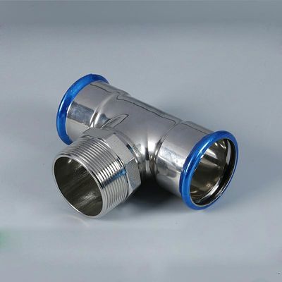 Fitting Tee Stainless Ramah Lingkungan DN22 - Fitting Pipa Press DN55